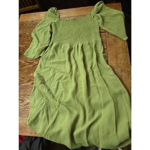 Reformation Cello Midi Dress In Crocodile Green Sz XL